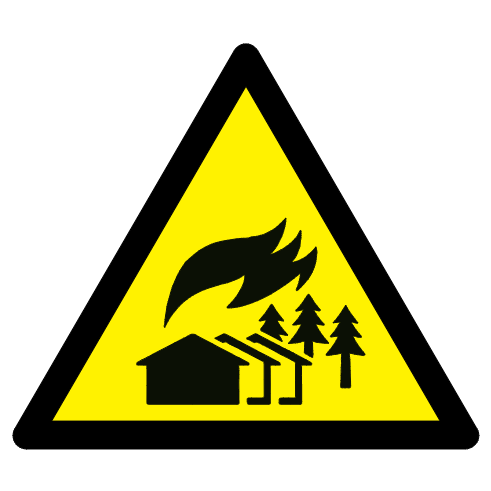 Danger zone d'incendie à grand échelle